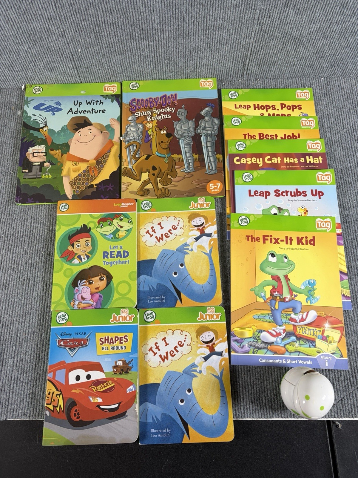 LeapFrog Tag Junior Reader & Tag Interactive Book Lot Disney Cars Scooby-Doo