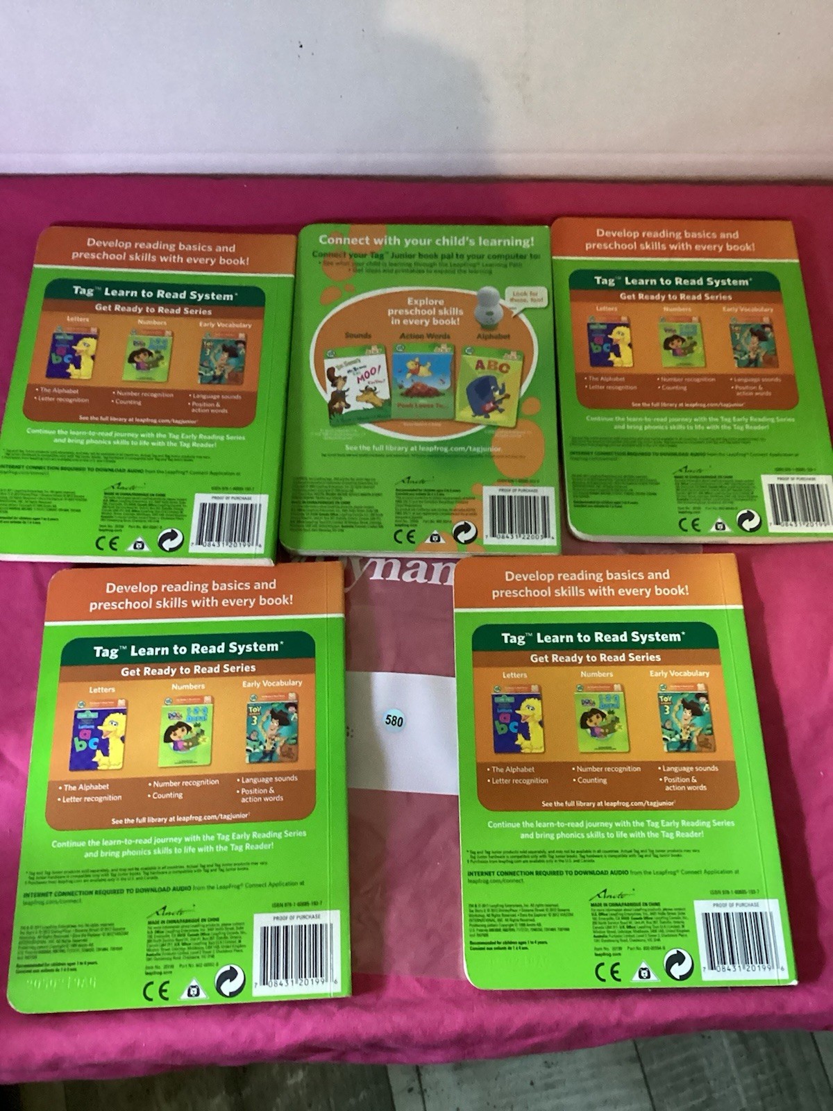580-Lot Of 5 LeapFrog Junior Books Tag Junior Ready To Read & Tag Junior Series