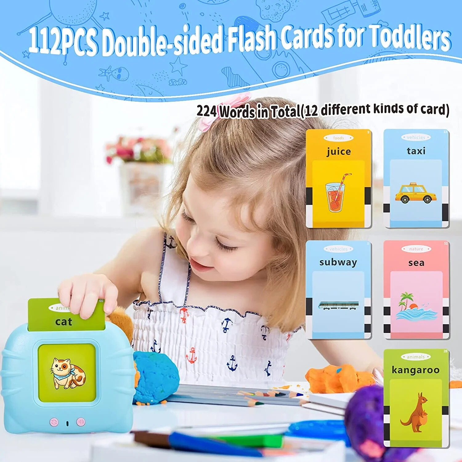 Talking Flash Cards Learning Toys for 2 3 4 5 6 Year Old Boys Girls Toddlers Toy