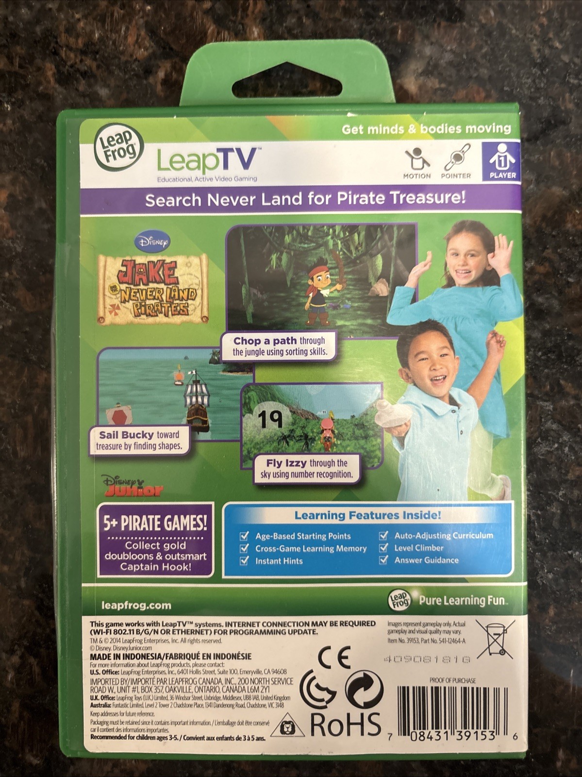 Leap Frog Leap TV Disney Jake and the Never Land Pirates Educational Video Game