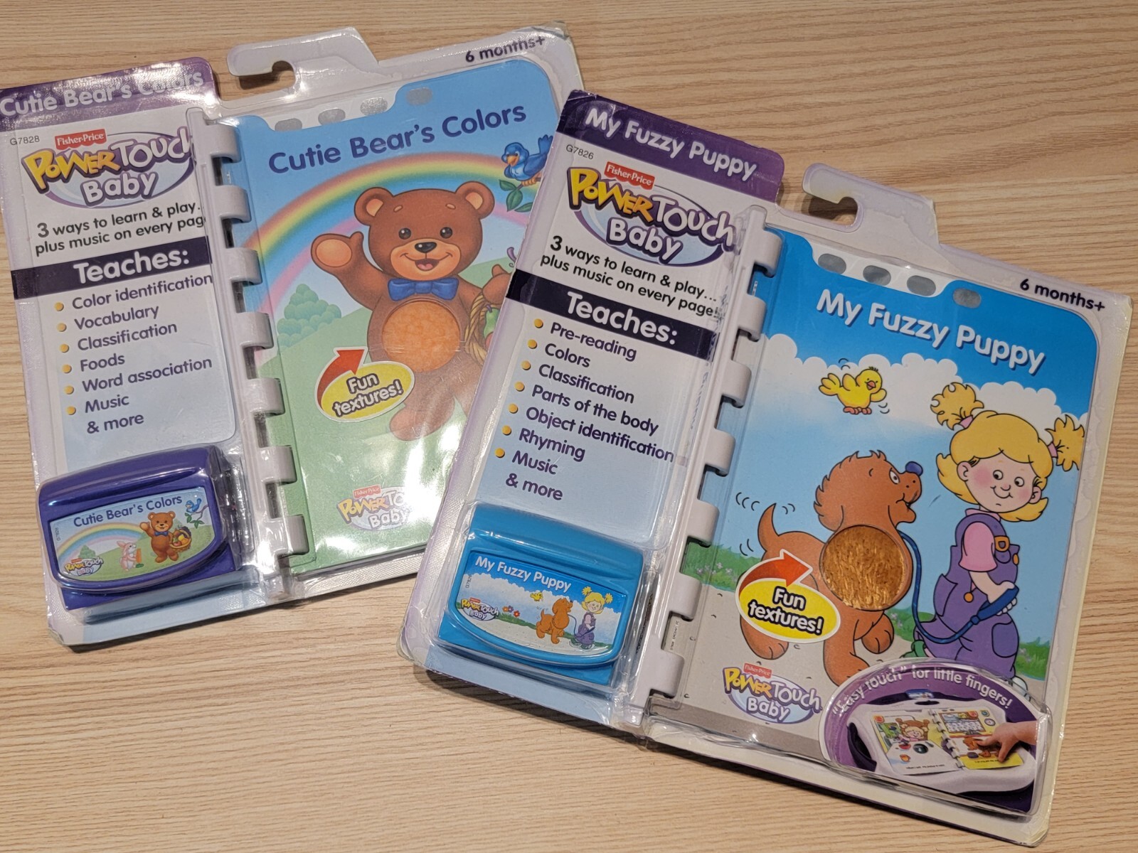 Fisher Price Power Touch Baby Cartridges Lot of 2 brand new colors fuzzy puppy