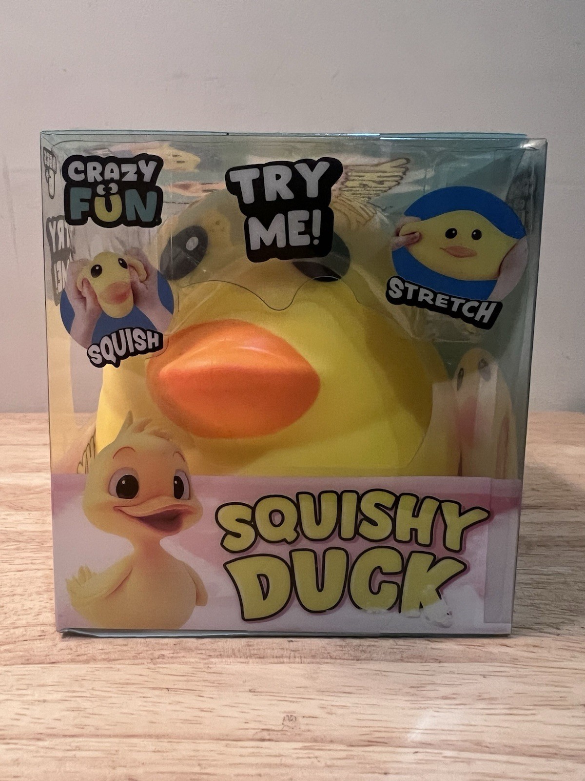 Crazy Fun Squishy Duck Tactile Squeeze Toy Yellow Orange Black Age 6+ Year RMS
