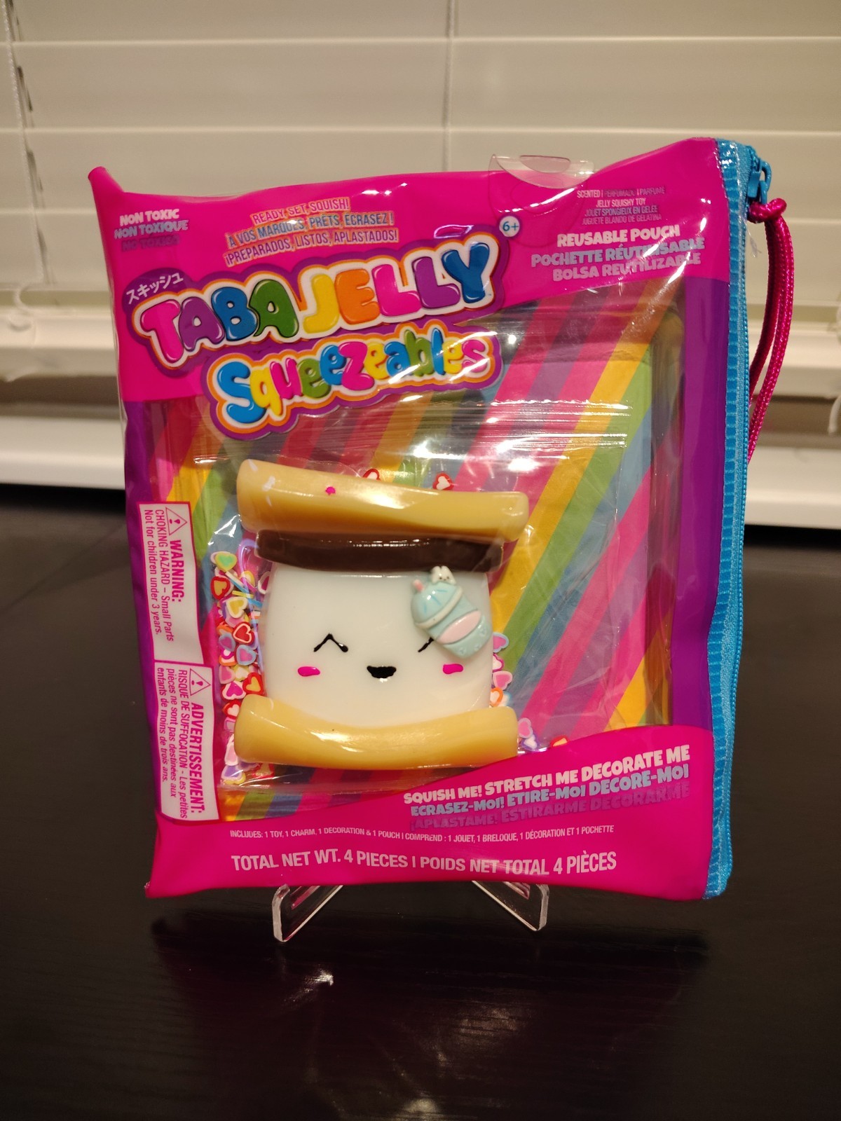 New Taba Jelly Decorating Squeezeables S’more Squishy Toy With Reusable Pouch