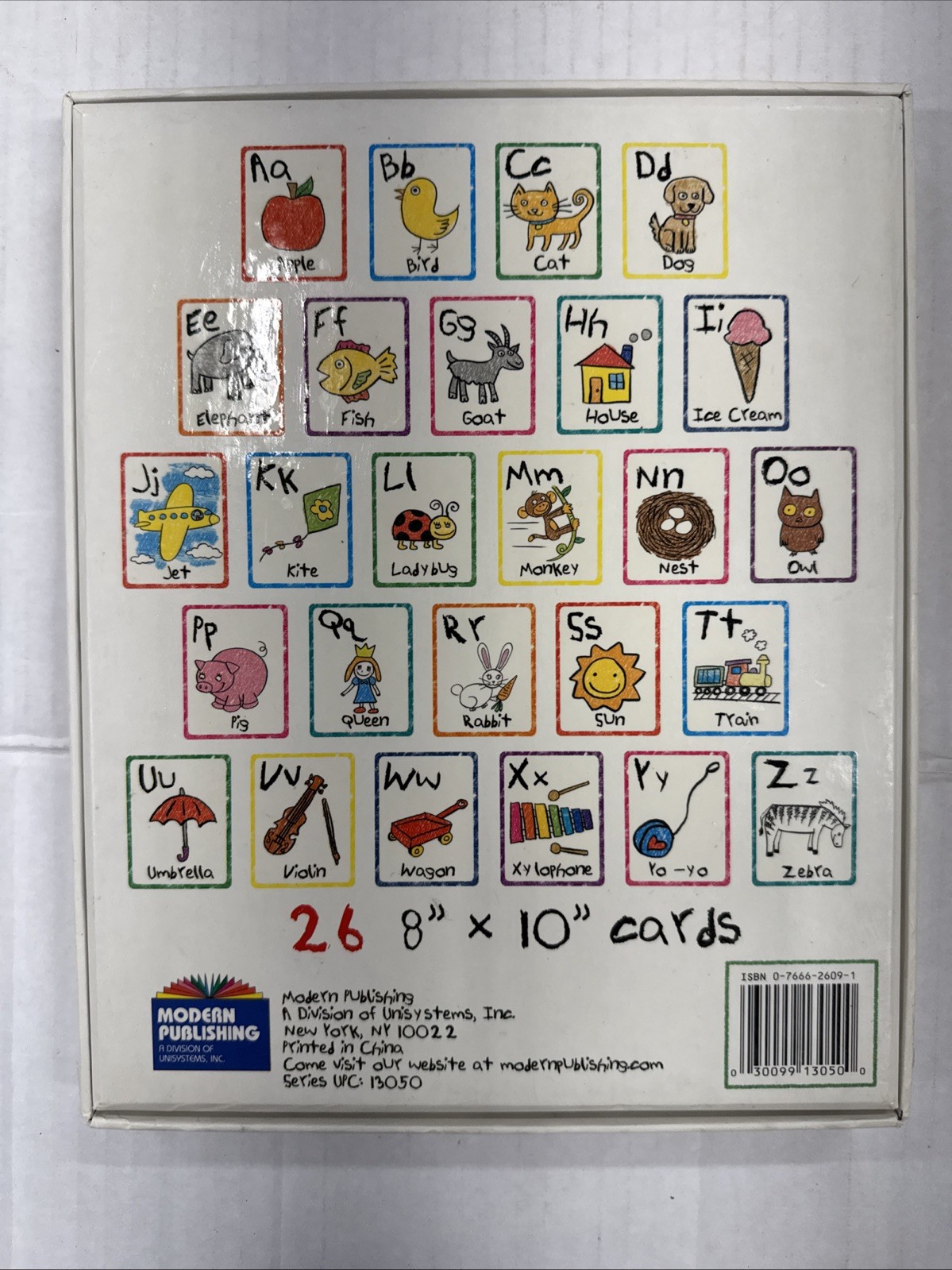 Alphabet Cards 26 Cards 8 x 10 Framing Displaying I Love You; Modern Publishing