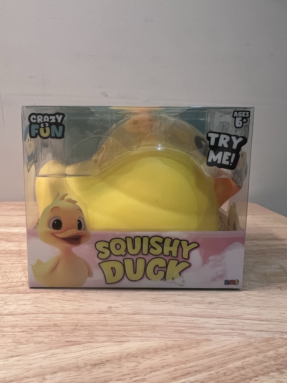 Crazy Fun Squishy Duck Tactile Squeeze Toy Yellow Orange Black Age 6+ Year RMS