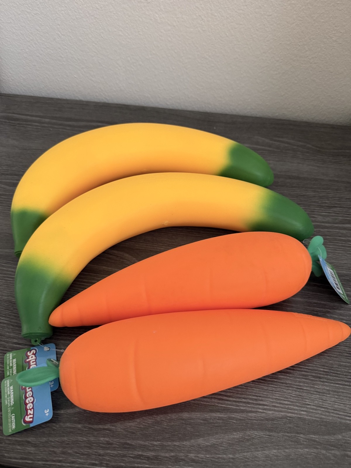 Sunny Days Squeezy 2pk – 1 Carrot & 1 Banana TikTok Viral Sensory Squeeze Toy
