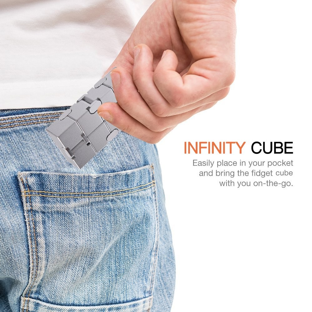 Joeyank Fidget Cube Version Fidget Finger Toys – Metal Infinity Cube Premium For