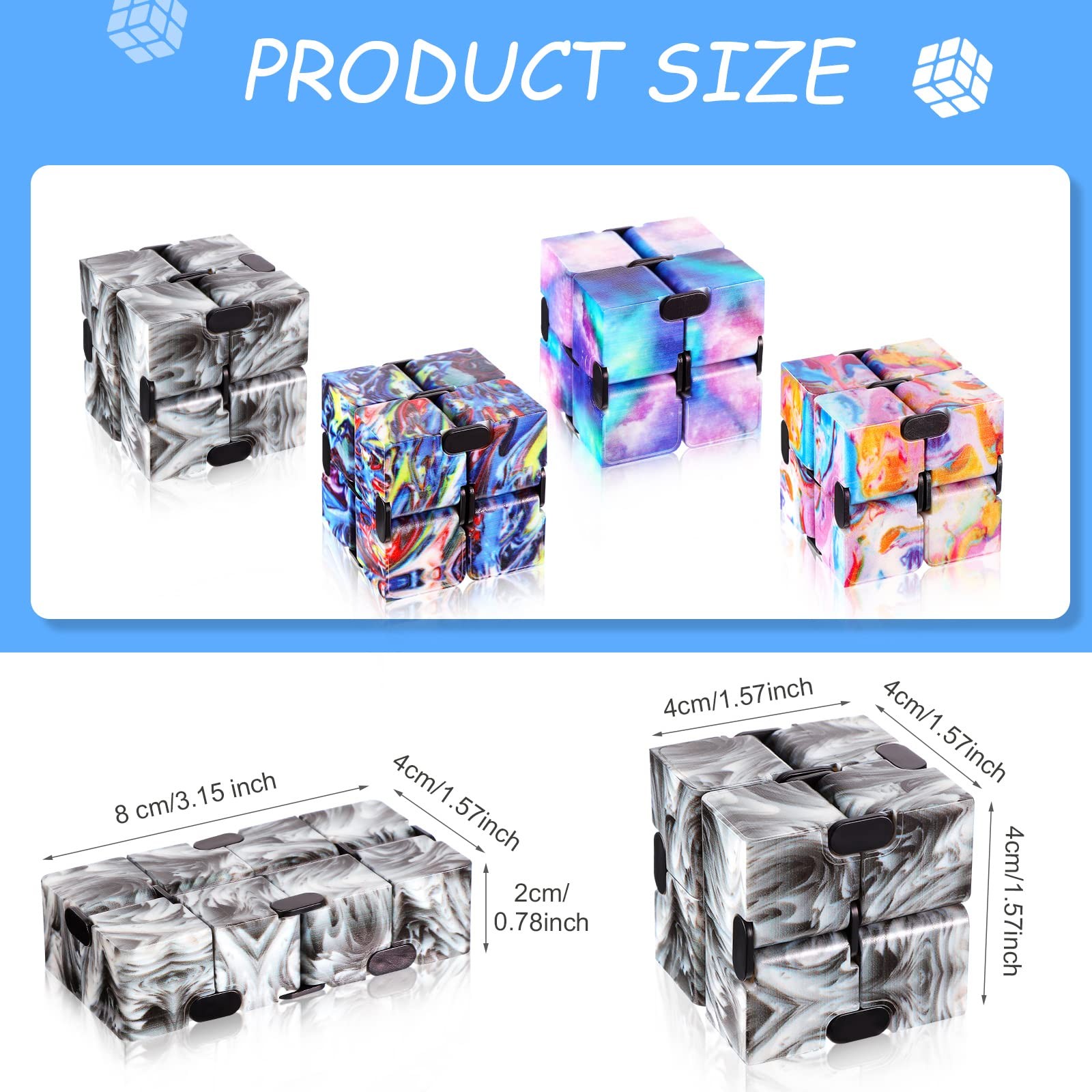 Galaxy 10 Pcs Cubes Bulk Gifts Space 4 x 4 x 4 cm / 1.57 x x inches