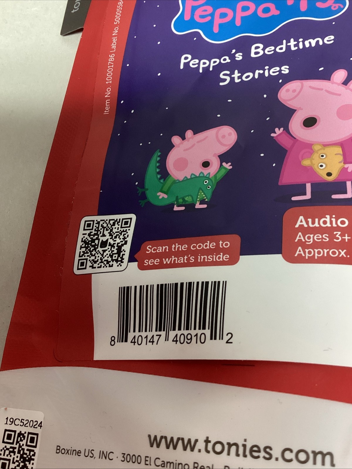 Tonies Peppa Pig Peppa’s Bedtime Stories Audio Play Figurine, 10 Stories NEW