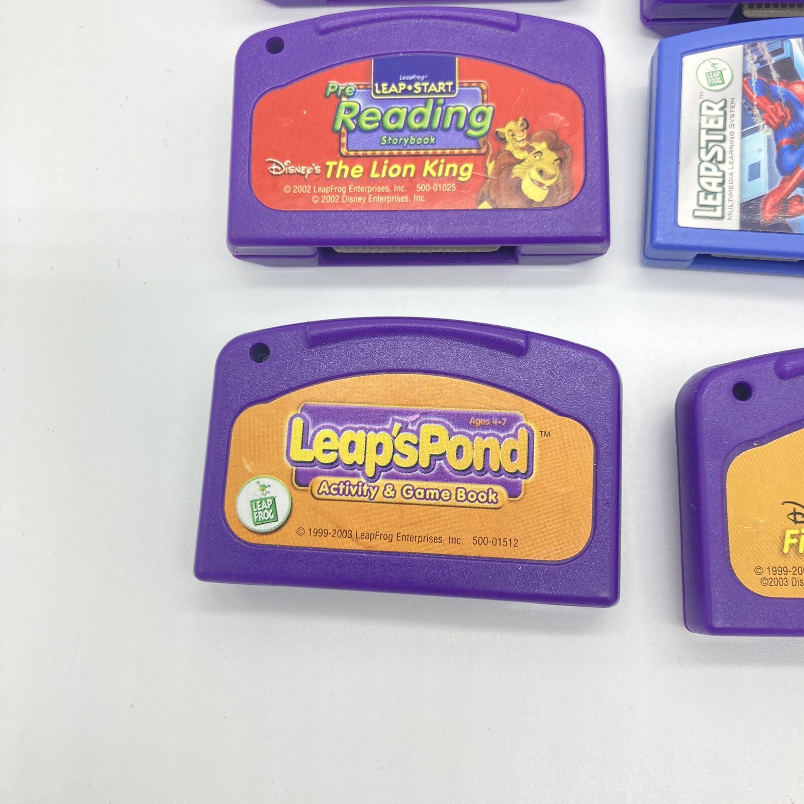 Leapfrog LeapPad cartridges Lot 6 Disney Spiderman The Lion King, Finding Nemo
