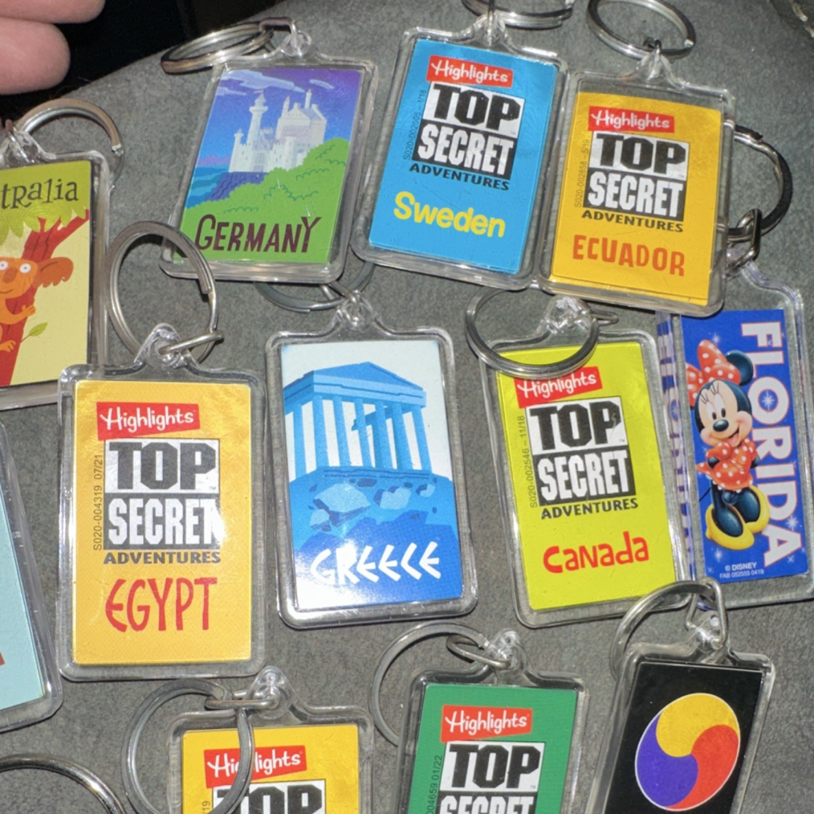 Highlights Top Secret Adventures Geography Keychain Set Greece Australia Germany