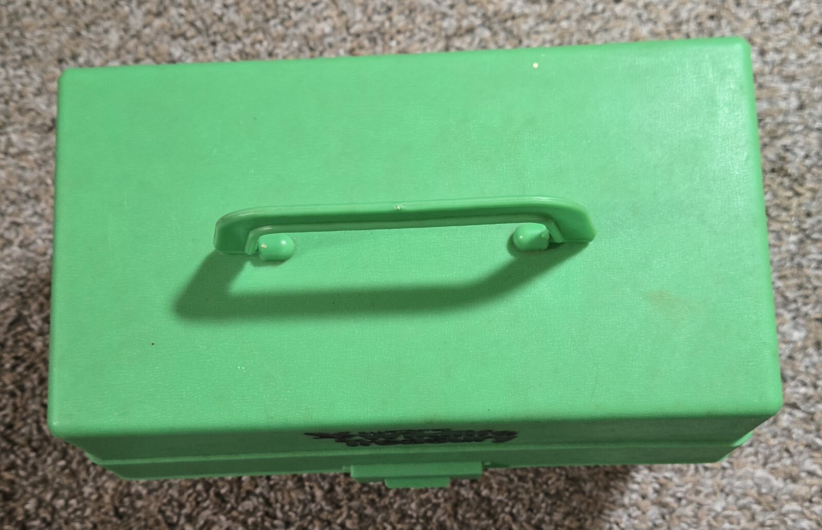Illustrated Wildlife Treasury Green Plastic Box As Is With Some Cards