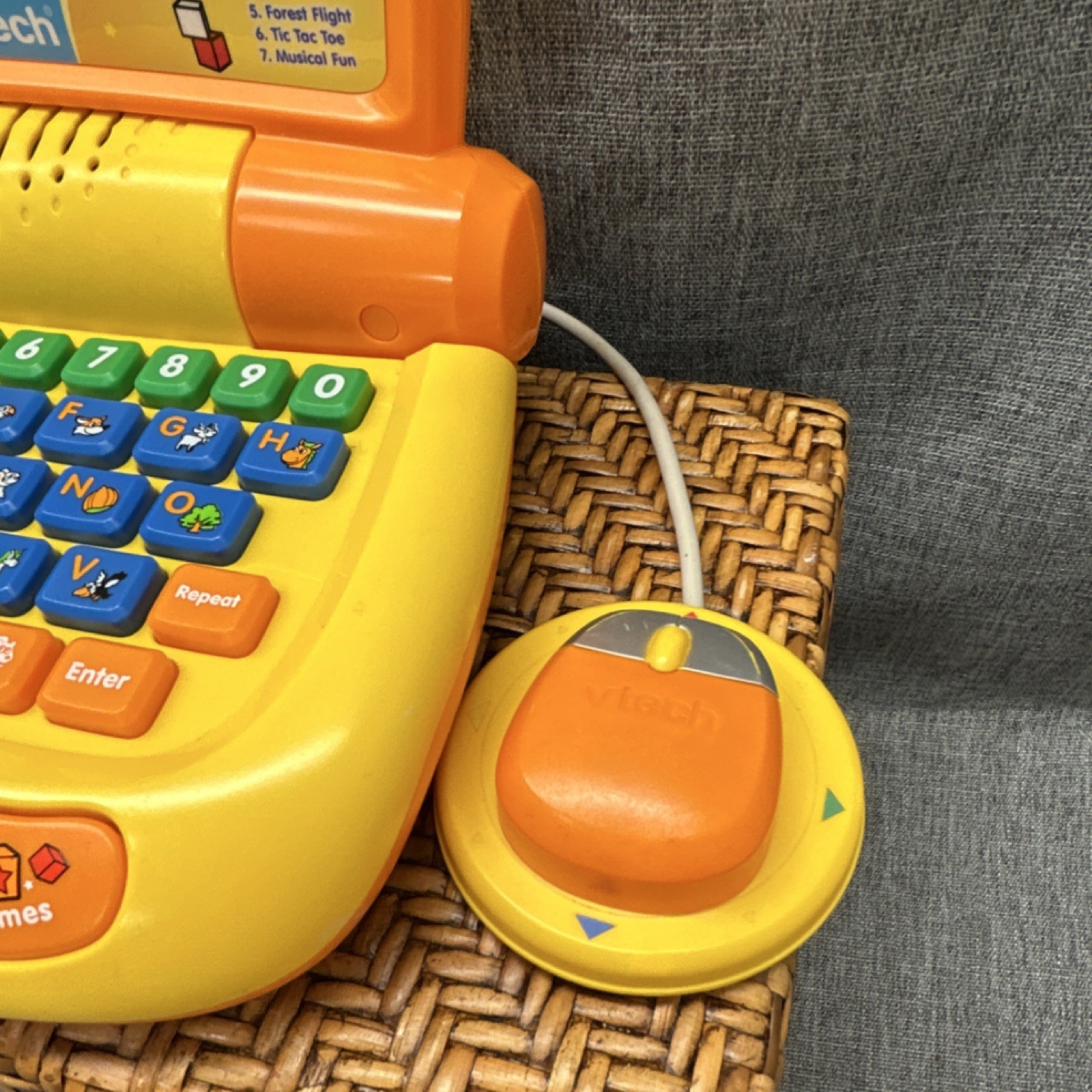 VTech Tote ‘n Go Laptop Electronic Learning Toy Orange Yellow 4-7 Years Tested