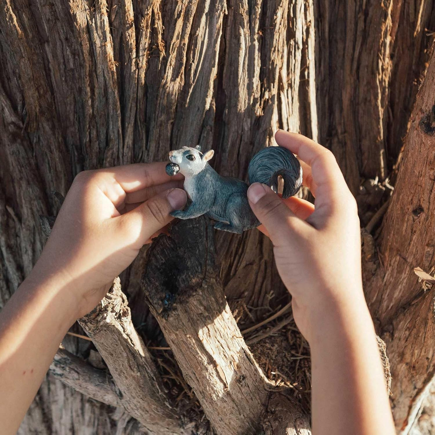 Gray Squirrel Figurine – Lifelike 3″ Wildlife Figure – Educational Toy for Boys,