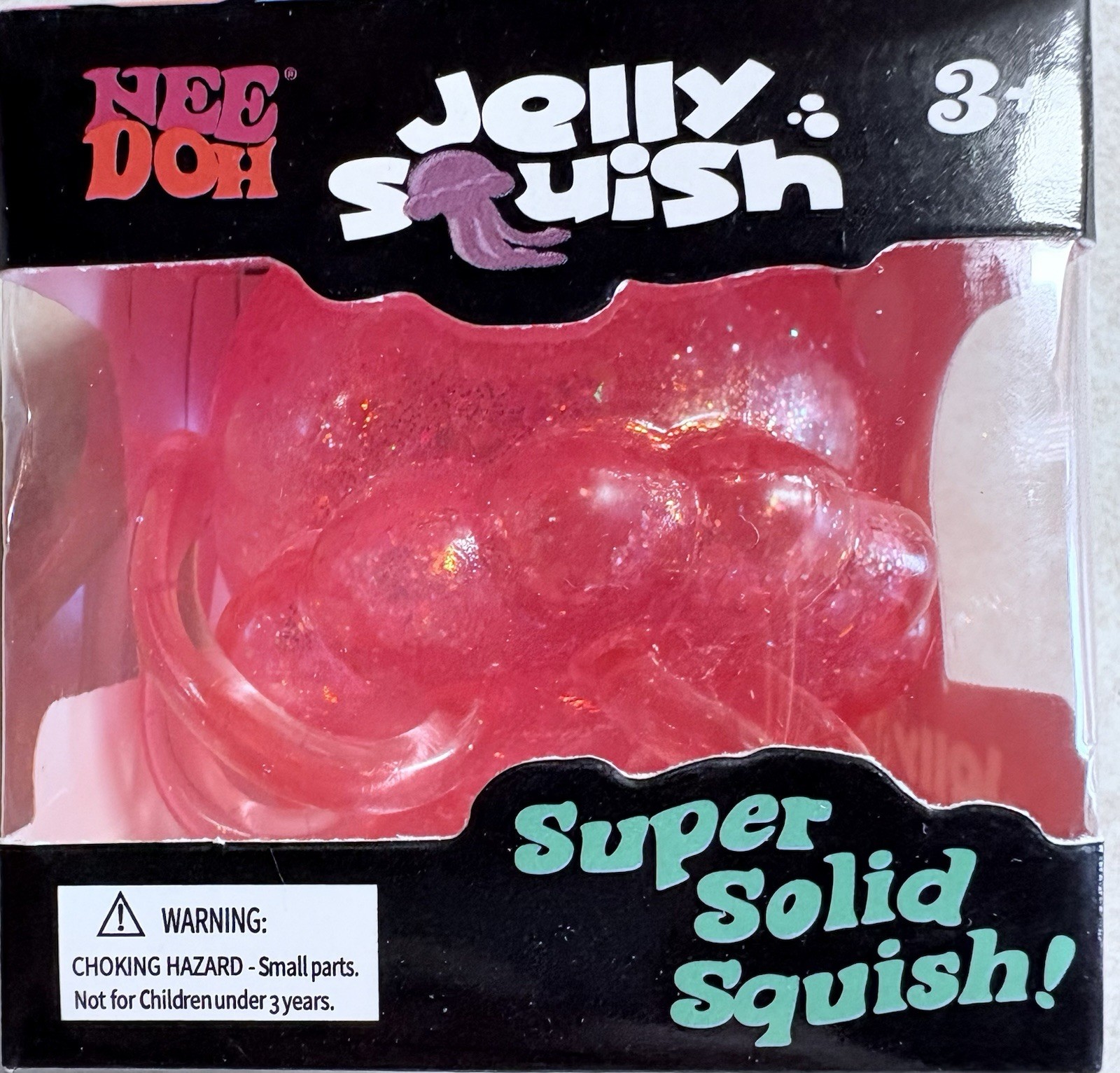 NeeDoh Pink JELLY SQUISH Sparkle Jellyfish Squishy Nee Doh 100% Authentic