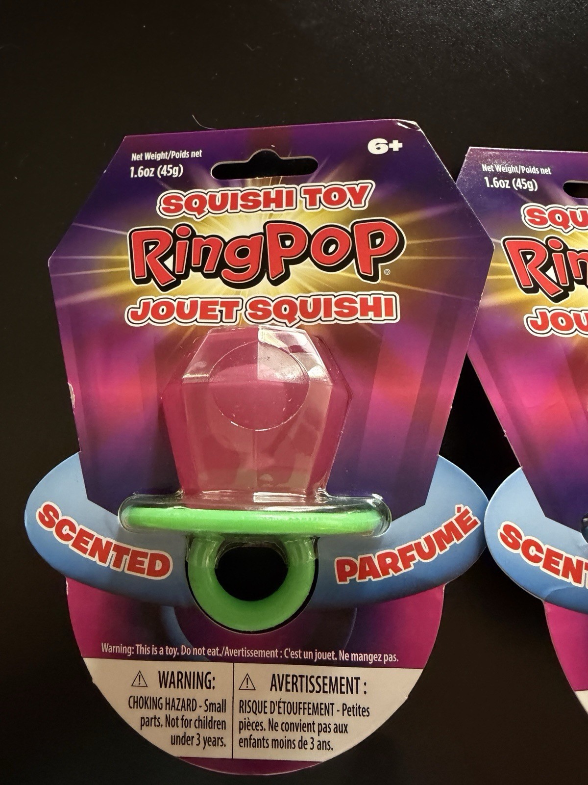 2 New Squishy Sensory Toy Ring Pop Scented Squishi Squeeze Green Pink Blue Red