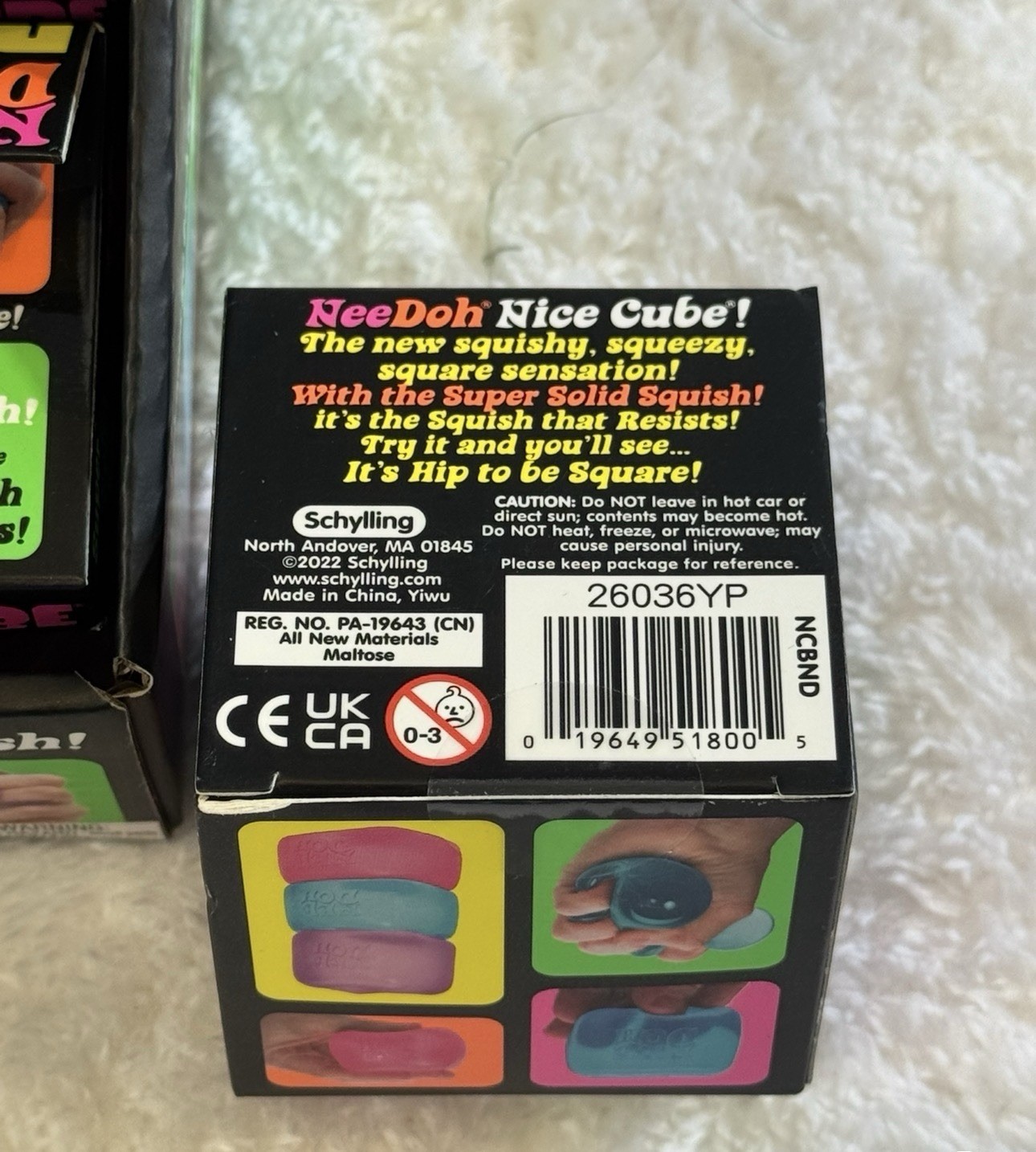 🧊NEE DOH NICE CUBE SQUISHY BLUE,PINK,PURPLE LOT OF 2 NEW🧊