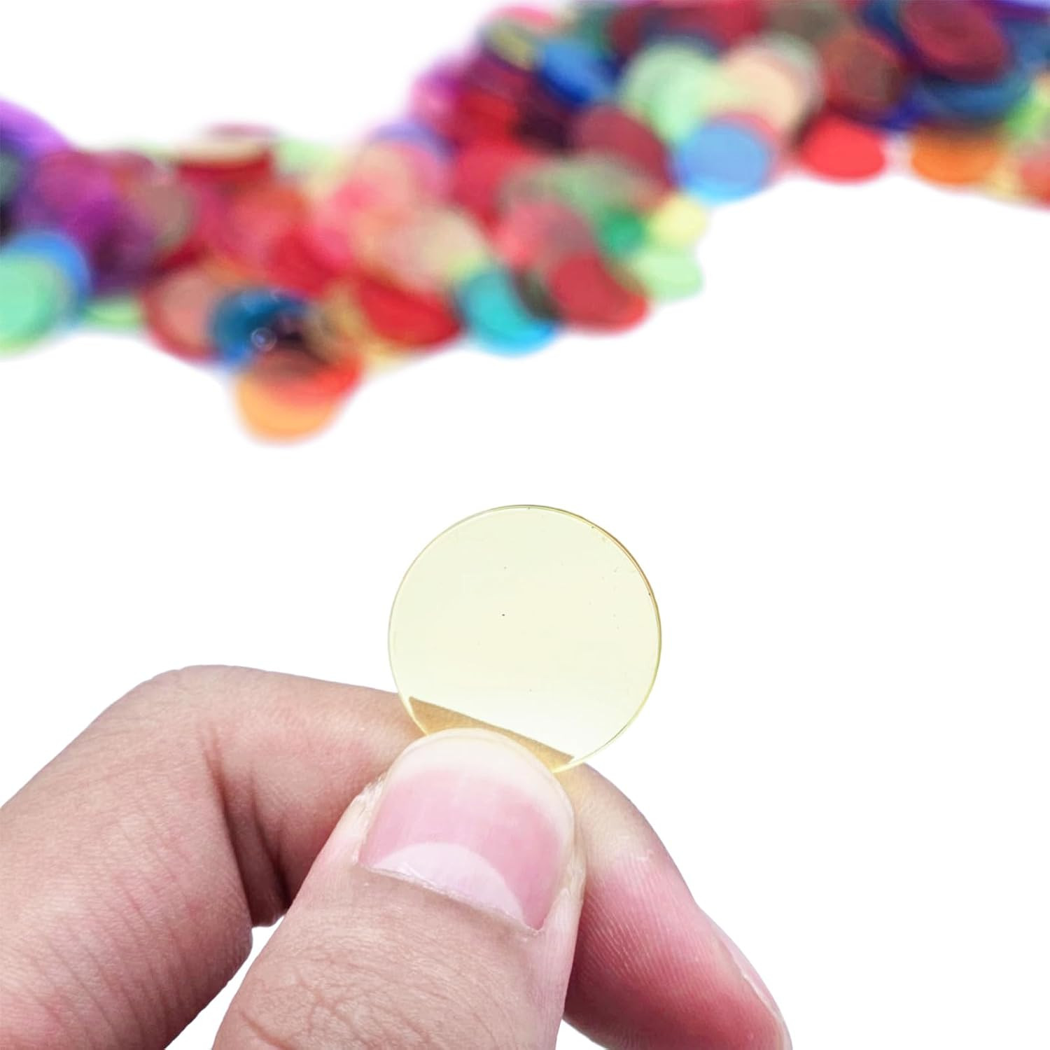 1000 Pcs of 3/4 Inch Transparent 8 Color Bingo Counting Chips Plastic Markers fo