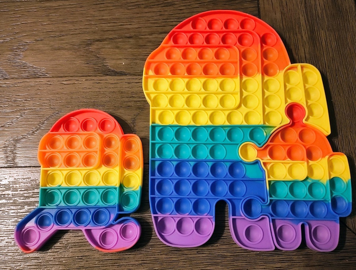 Among Us Rainbow Push Pop Silicone Sensory Fidget Toy Set Of 2