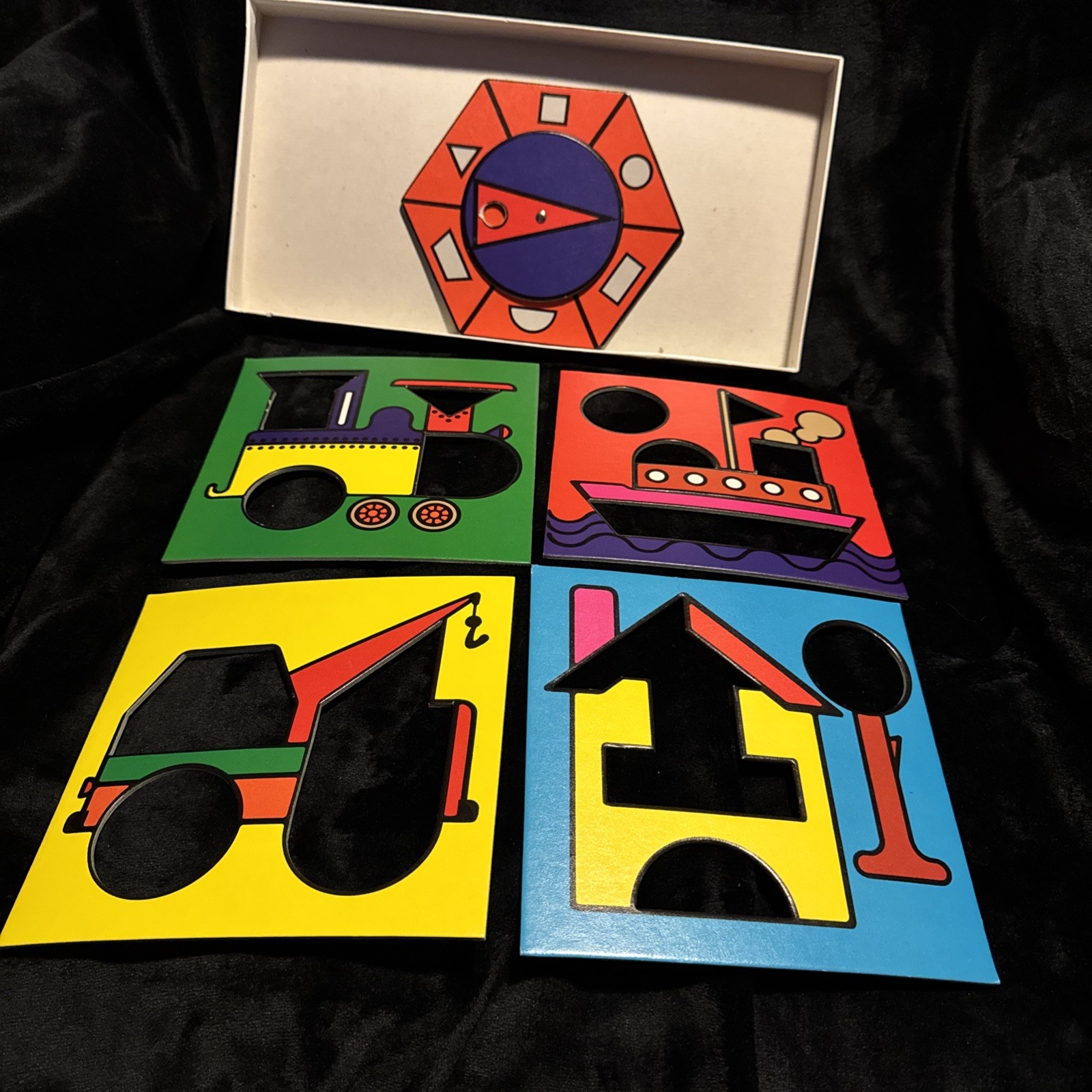 Vintage 1970s Spin-A-Shape Puzzle Shapes Learning Game Spain by Diset #8600