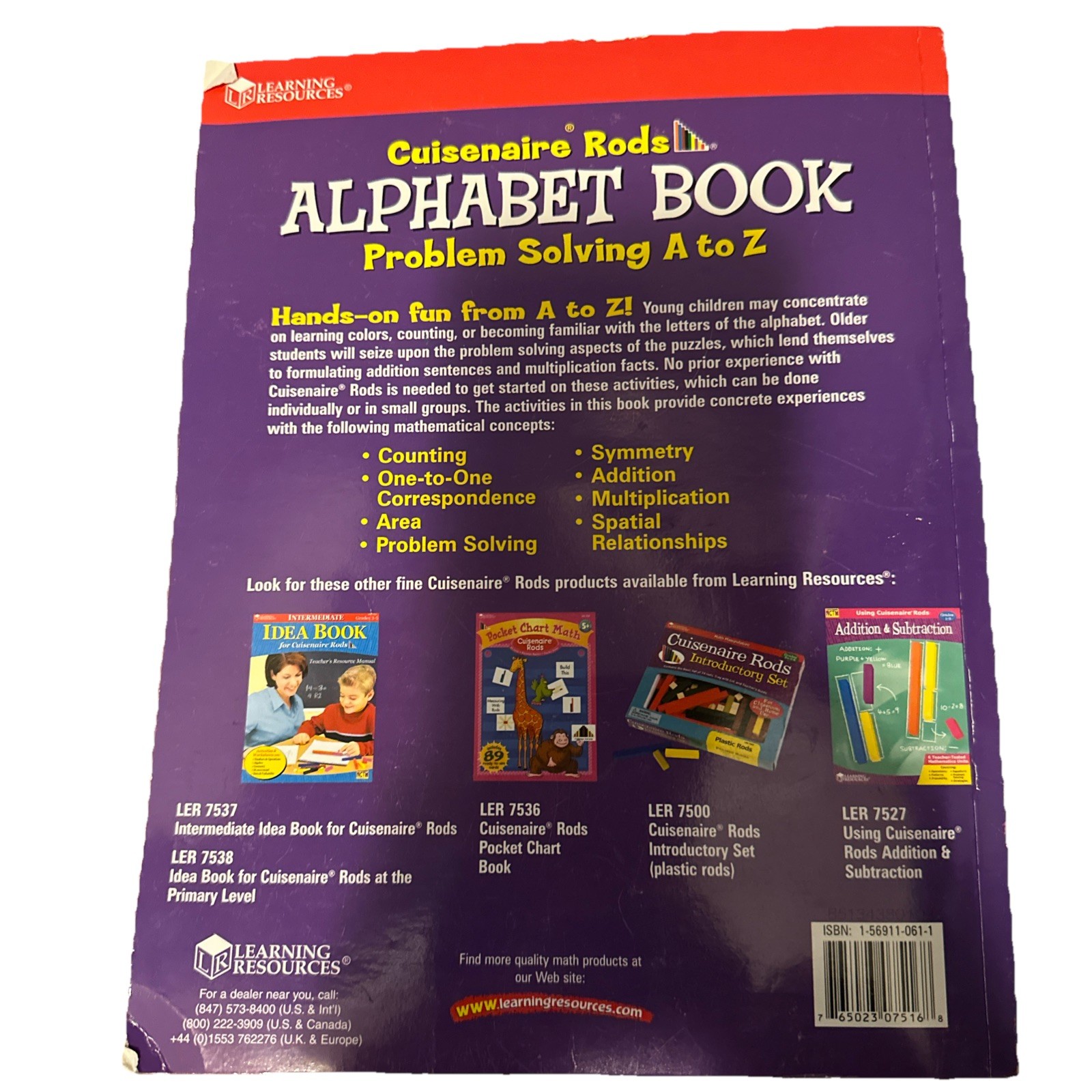 Learning Resources Cuisenaire Rods Alphabet Book K-4 Problem Solving A-Z