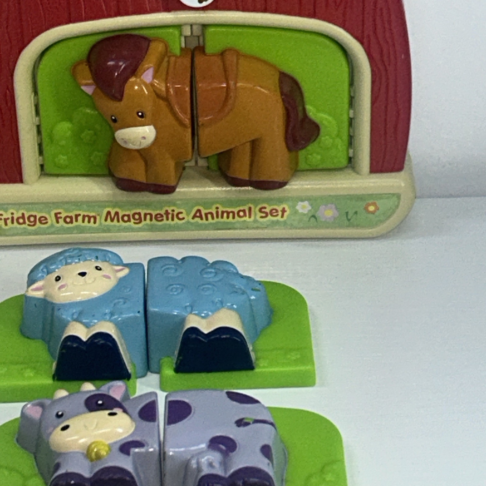 LeapFrog Fridge Farm Magnetic Matching Animal Barn Set Sheep Horse Cow-tested
