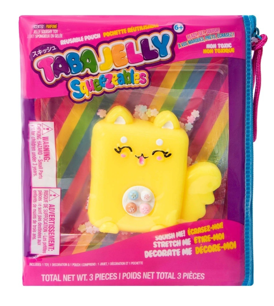 Taba Jelly Squeezeables Yellow Dog Squishy, Connie Corgi Squishi Squeeze Toy USA