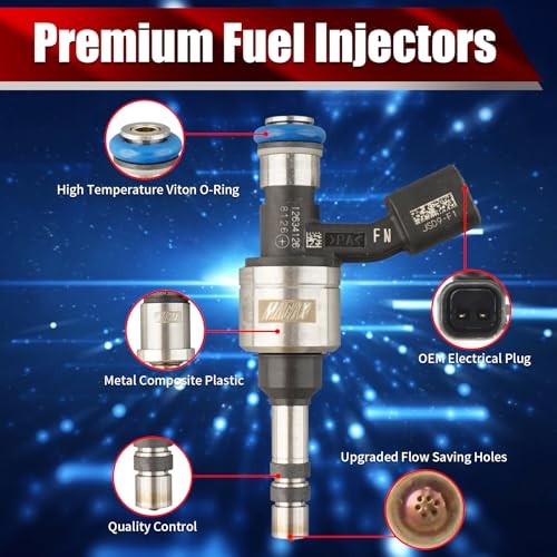 Set of 6 Fuel Injectors FJ1157 12634126 with Buick Enclave 07237780