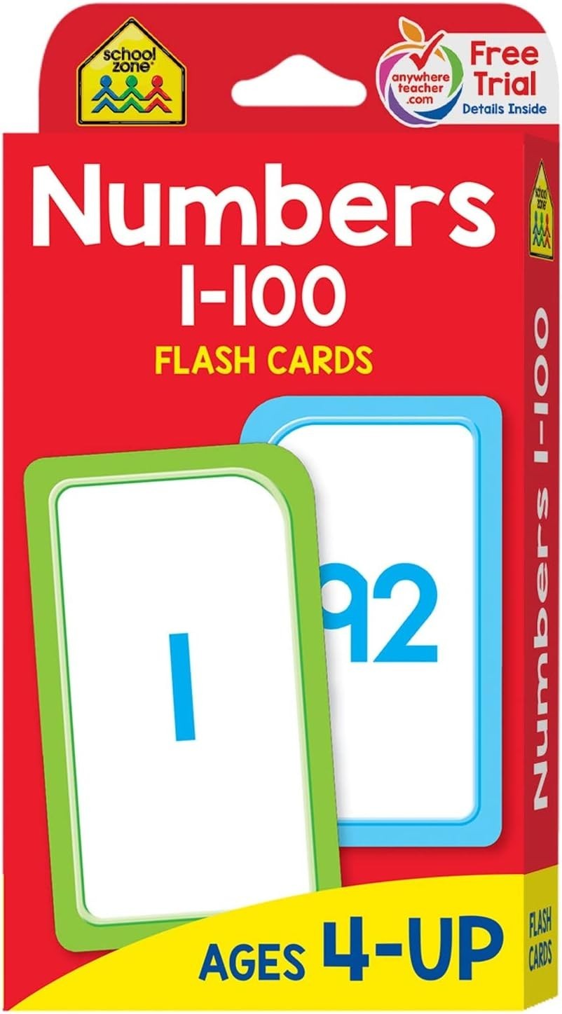 Numbers 1-100 Flash Cards – 50 Double-Sided Cards & Educational Tools for Kids