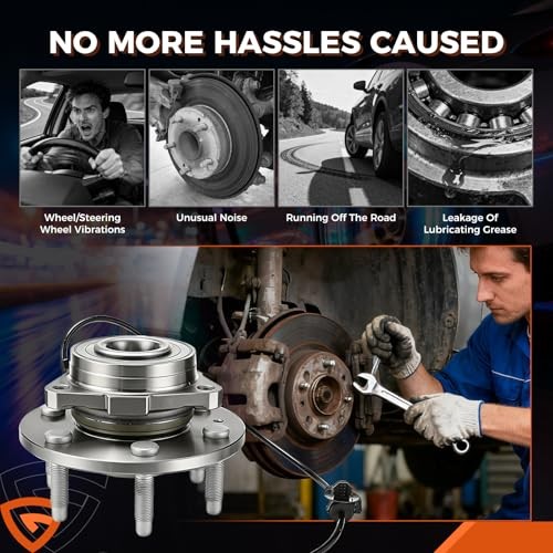 2pcs 512460 Front/Rear Wheel Hub and Bearing Assembly Compatible withFord