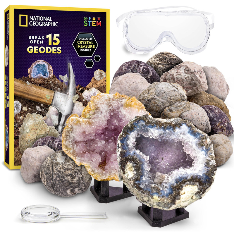Blue Marble National Geographic Break Open 15 Premium Geodes Science Kit –