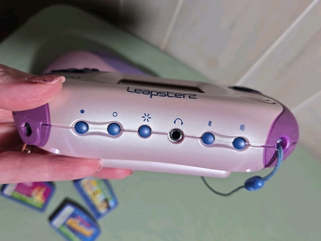 Leap Frog Leapster 2 Pink Learning System 6 Games TESTED Works Nemo Princesses