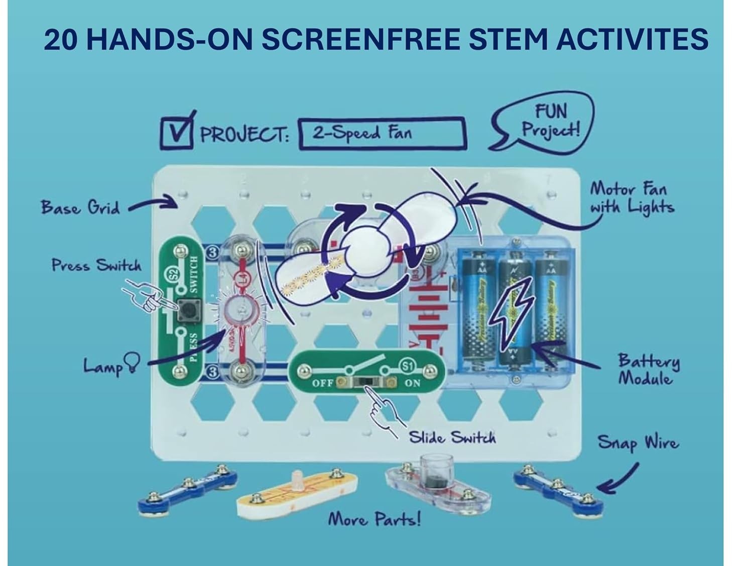 Beginner, Electronics Exploration Kit, Stem Kit for Ages 5-9 (SCB-20)