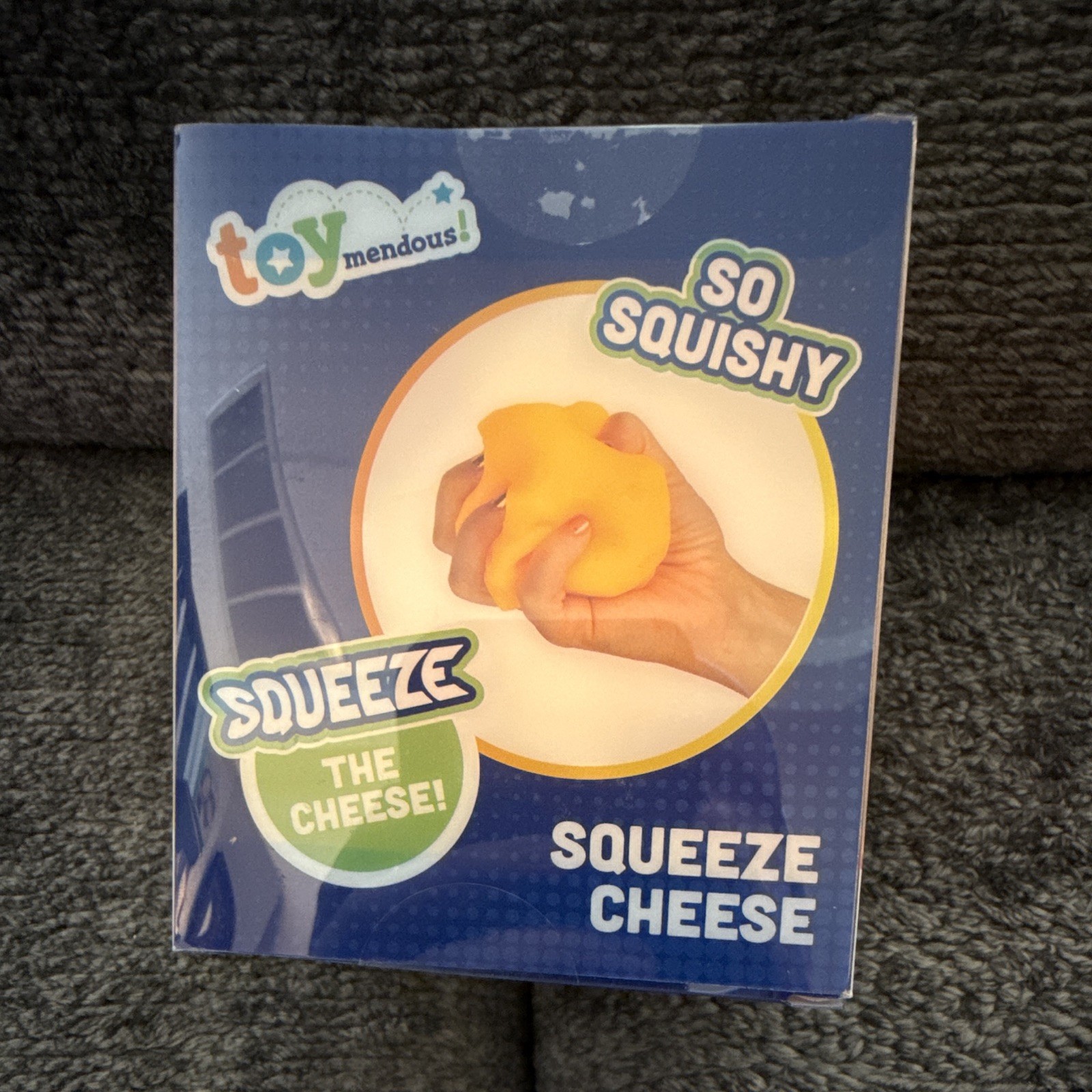 Toymendous! Squeeze Cheese Yellow Squishy Gel Tactile Squeeze Toy. Like Needoh