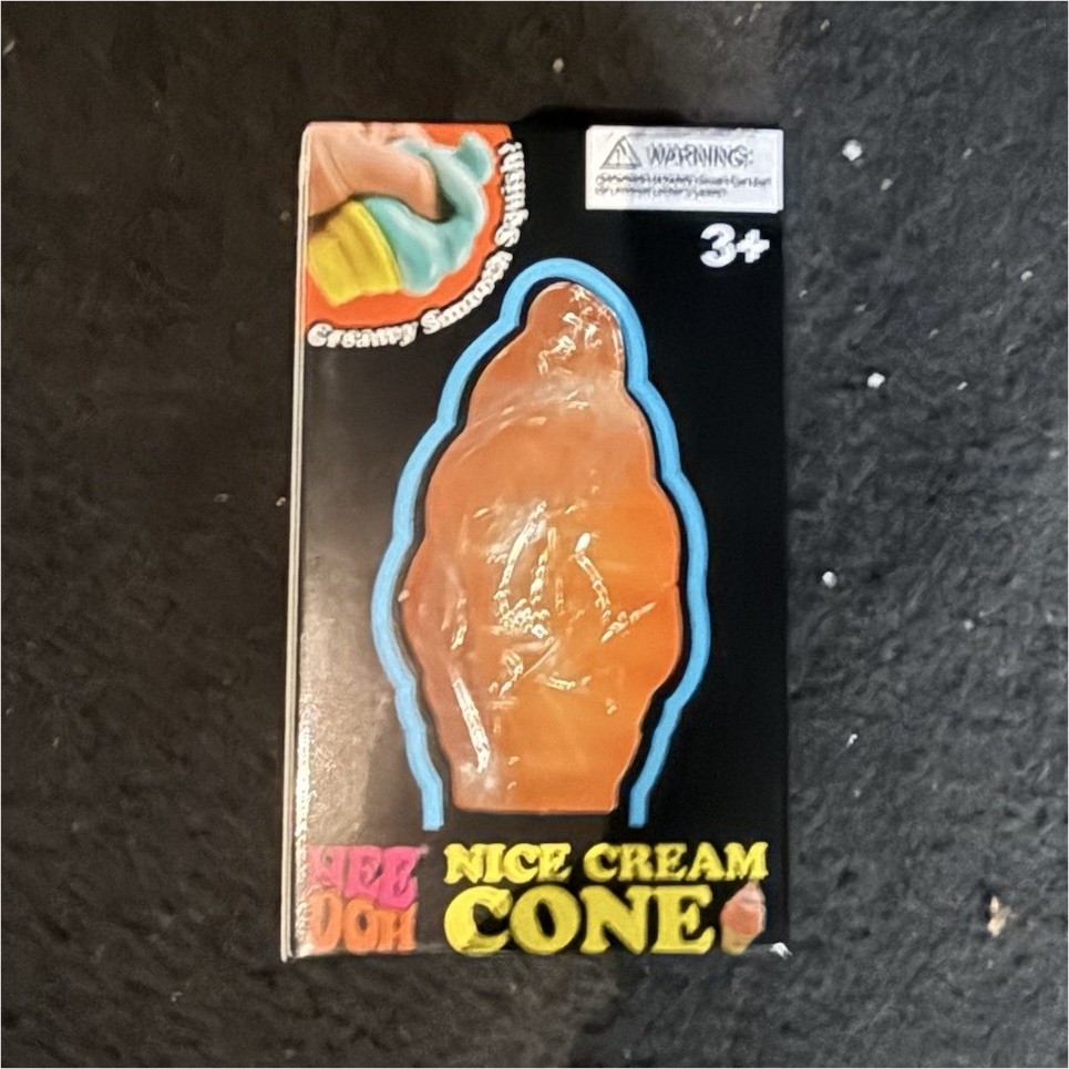 Nice Cream Cone Squishy Squeeze Toy Orange/Blue Age 3+ Age Level 3-4 Years