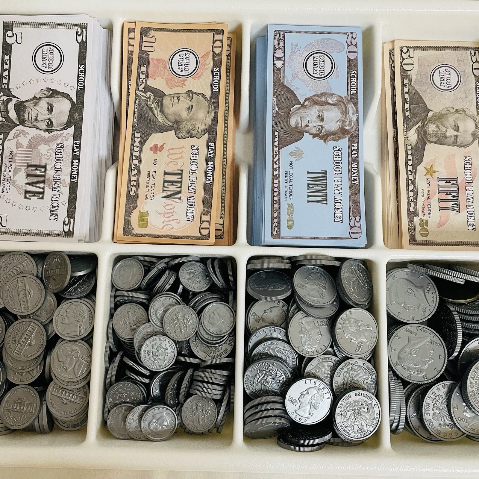 School Money Math Manipulatives Class Set Bills Coins No Tray Teacher Resource