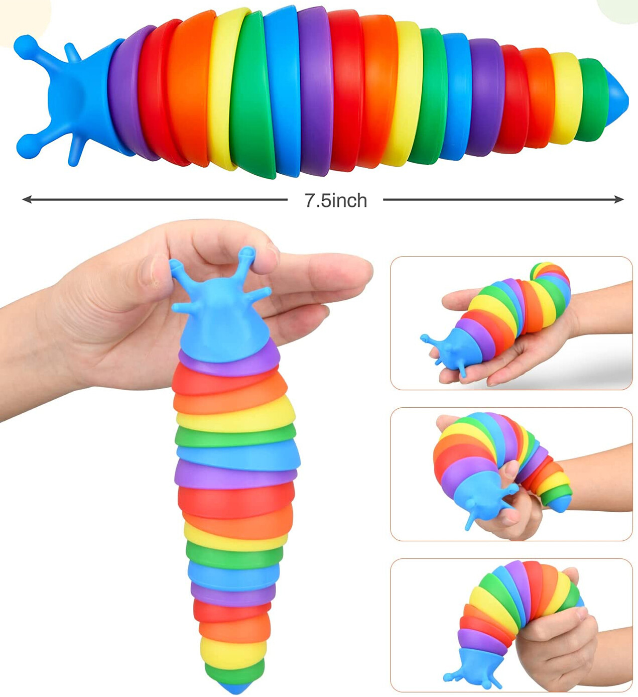 Fidget Slug Toy, Anti Stress/Anxiety Relief Sensory Slug Toy