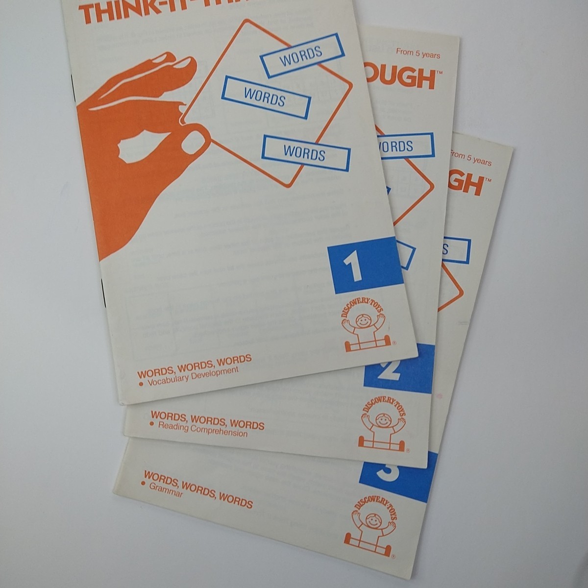 Vintage 1979-1980s Think-It-Through Tiles & 17 Book Lot Phonics Math Words More