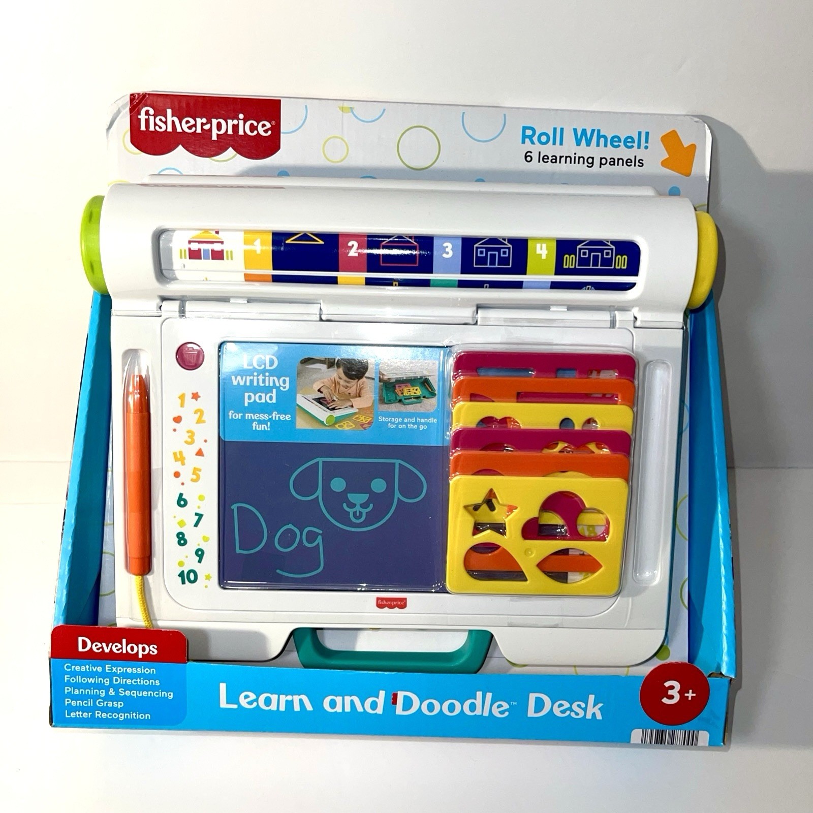 Fisher Price Learn & Doodle Desk Mess-Free Writing Drawing Tablet LCD NEW 3+