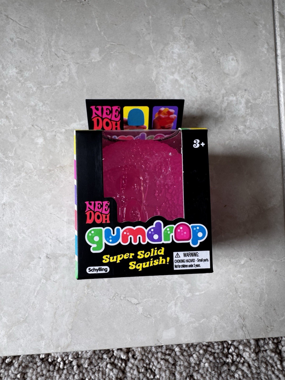 Nee Doh Gumdrop Super Solid Squish Squeeze Toy Pink Schylling Ages 3-4 Years 3+