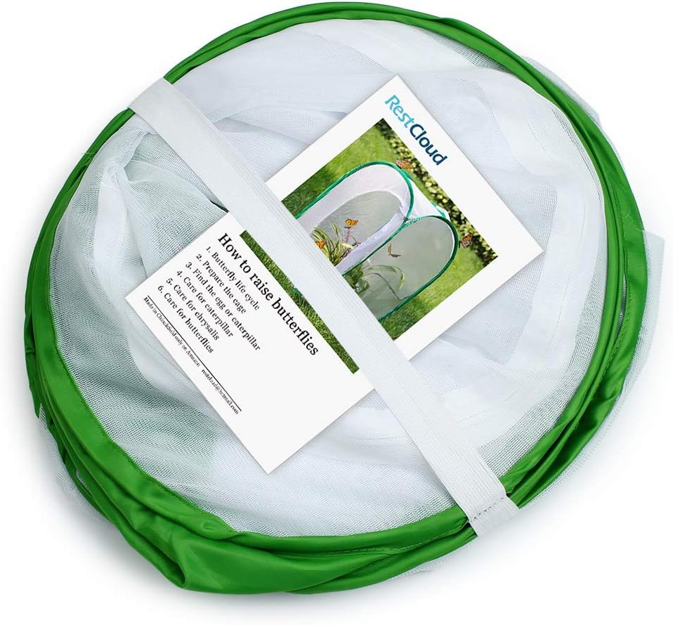 36″ Large Monarch Butterfly Habitat, Giant Collapsible Insect Mesh Cage Terrariu