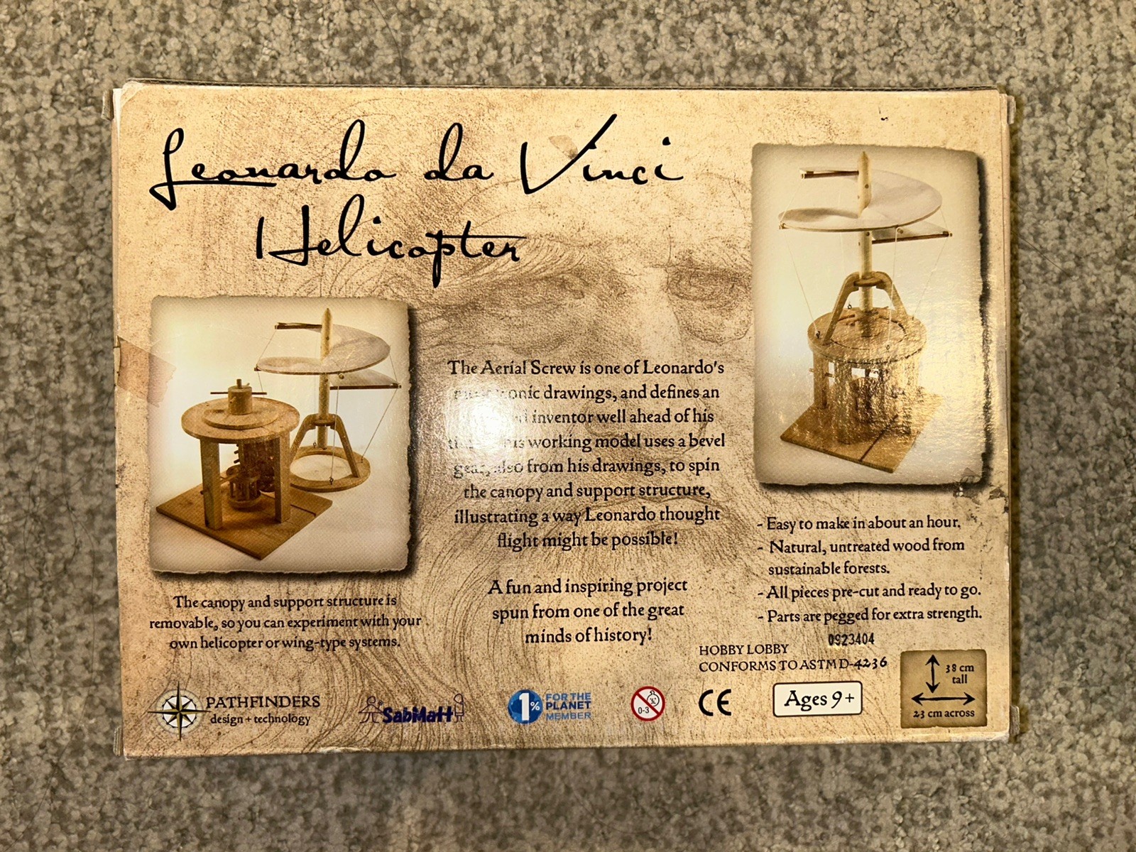 Pathfinders Leonardo da Vinci Helicopter 15th Century Aerial Screw Hobby Kit
