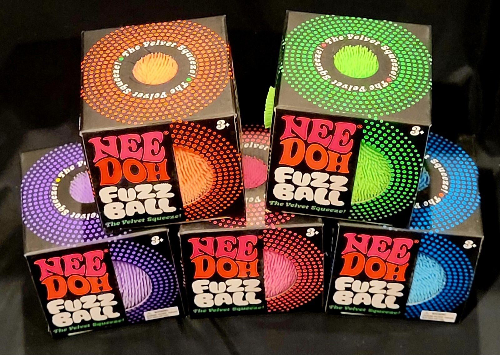 NEE-DOH FUZZ BALL The Velvet Squeeze, All 5 Colors Available 💚🧡💙$15 EACH