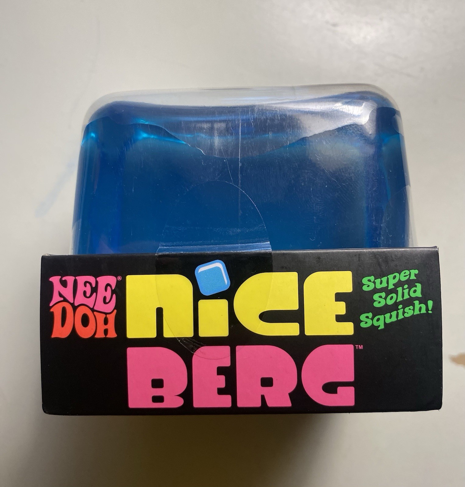 NeeDoh Nice Berg Blue XL Giant Nee Doh Niceberg Solid Squish Cube Ice Block