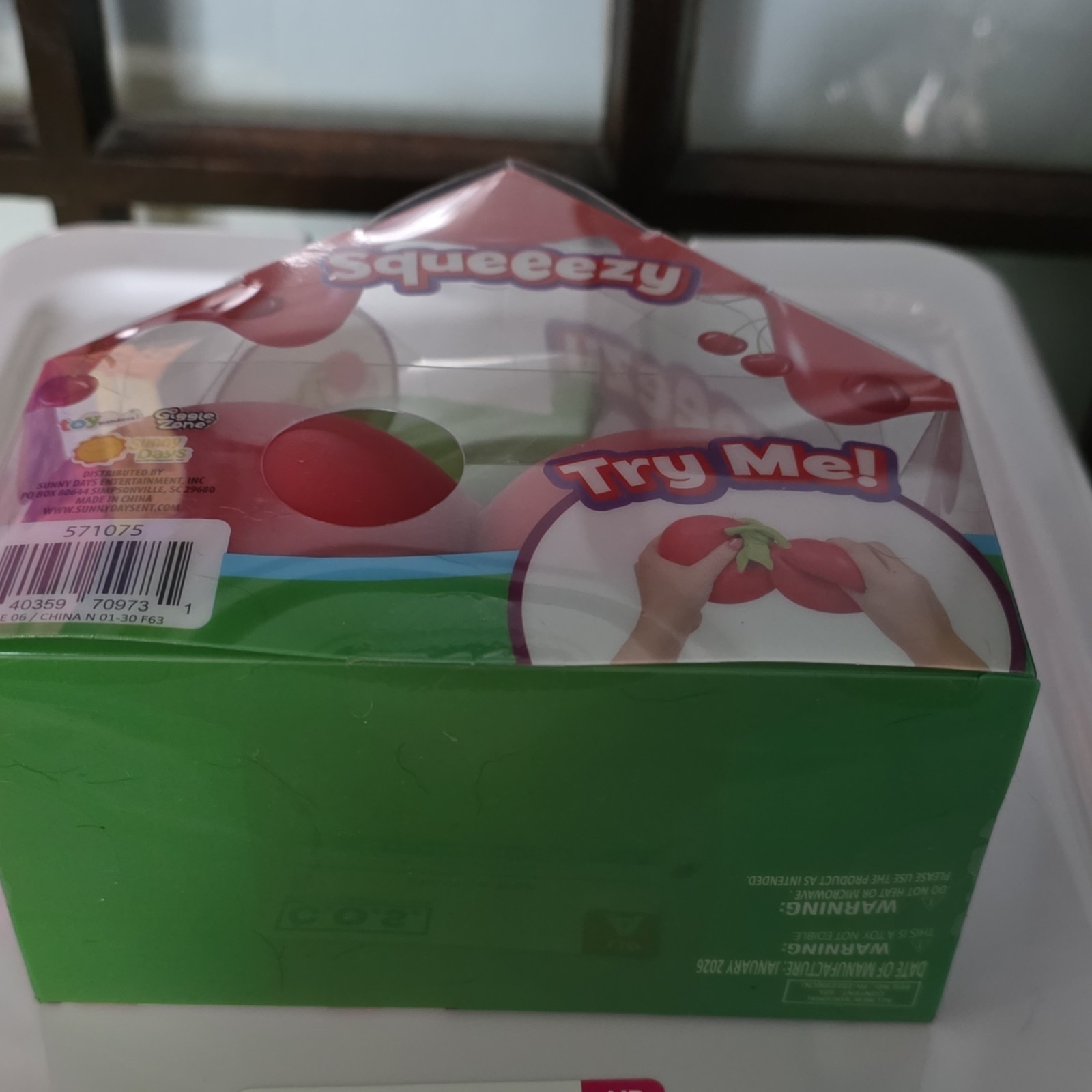 Squeezy Cherry Red/Green Tactile Squeeze Toy Ages 3-4 MPN 571075