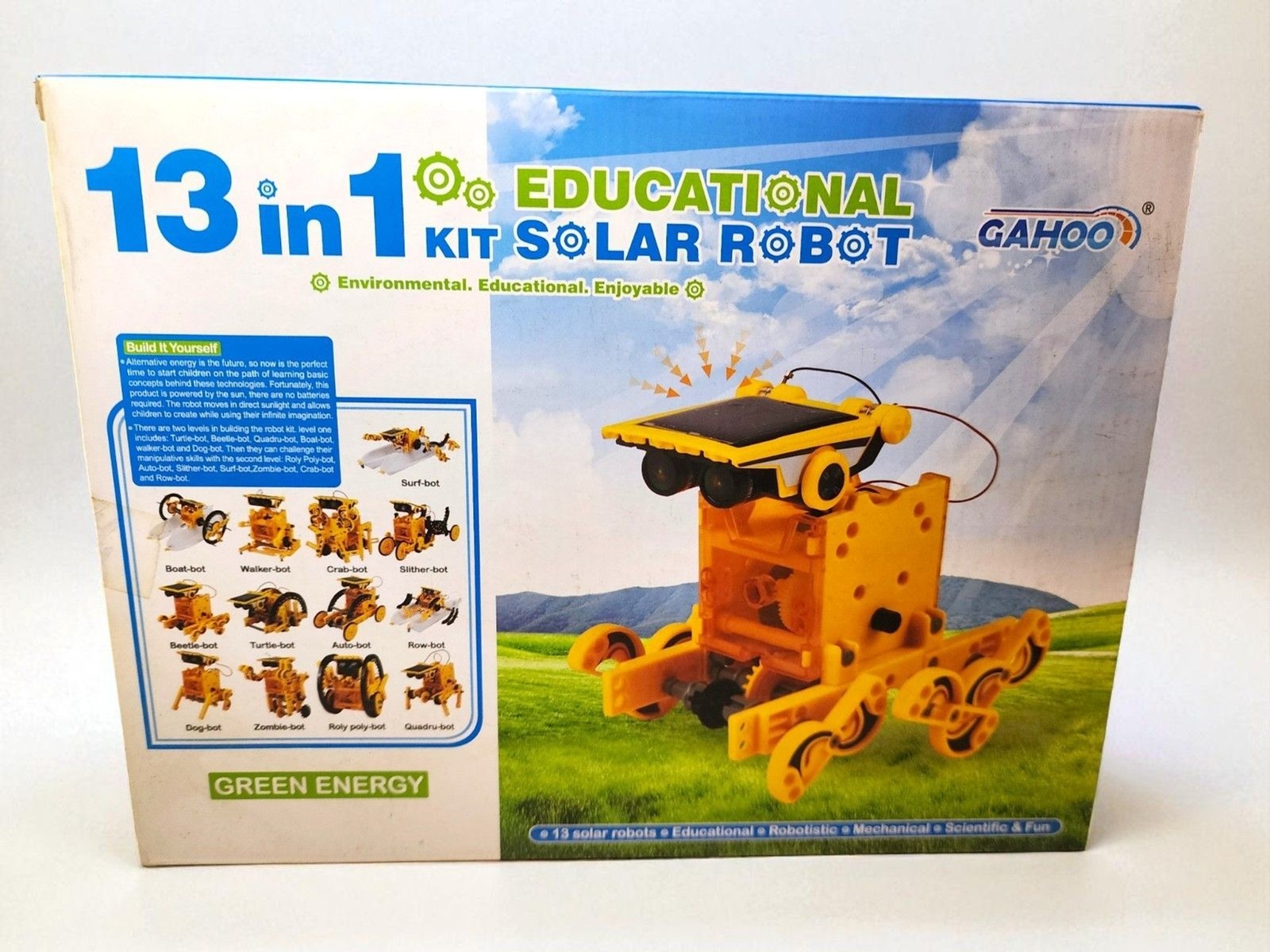13 in 1 Solar Robot Kit DIY STEM Toy Educational Solar Powered 10+ NIB