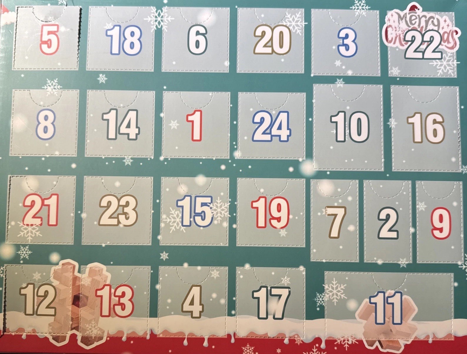Advent Calendar 2025-24 Days of Brain Teaser Puzzles Toys Kit – Christmas Cou…