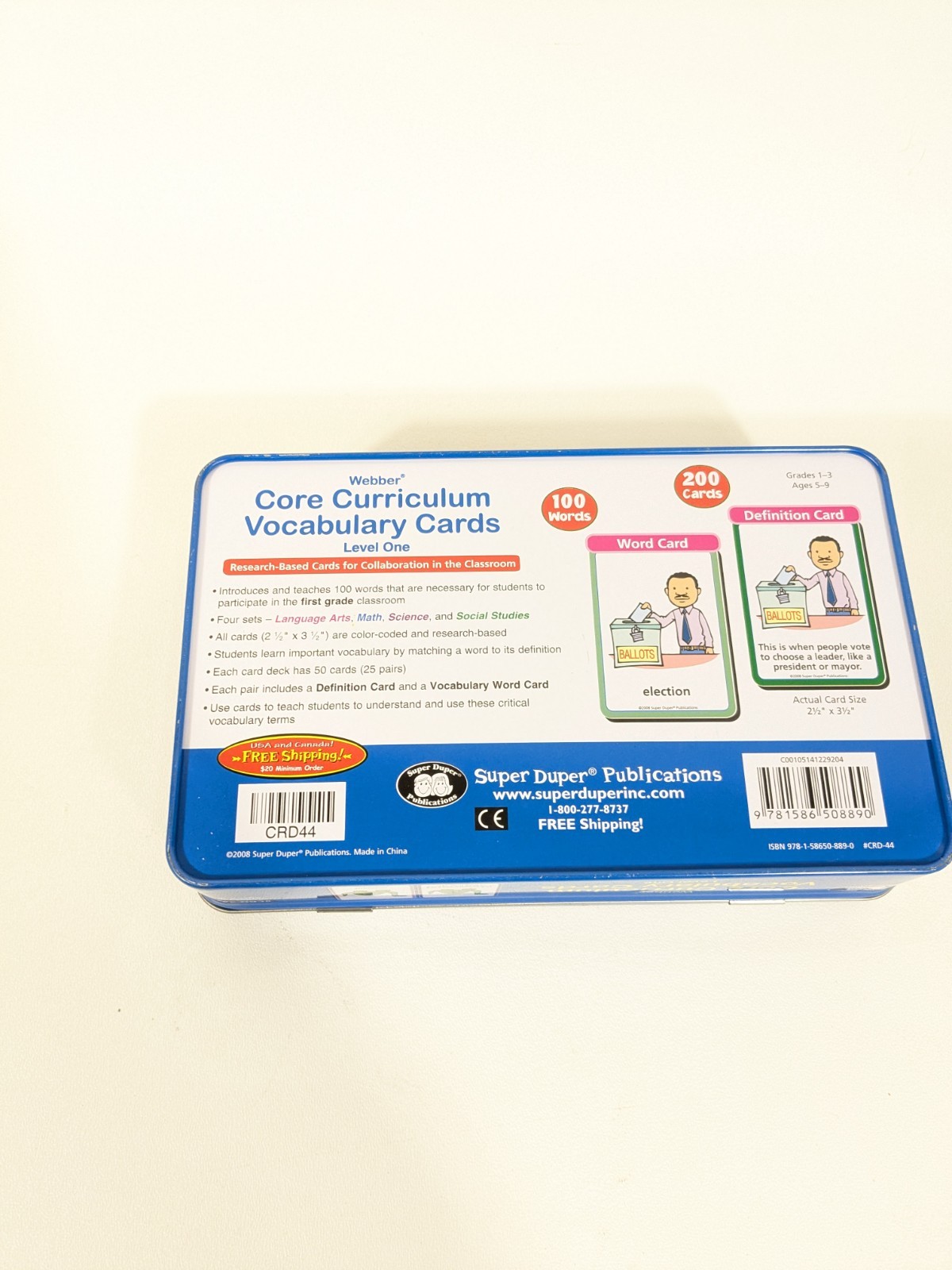 Webber Core Curriculum Vocabulary Cards Level 1 CRD-44 Grades 1 Cards Hole Punch