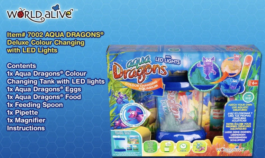 Aqua Dragons Colour Changing Aquarium Deluxe with LED Lights Ages 6+ RARE