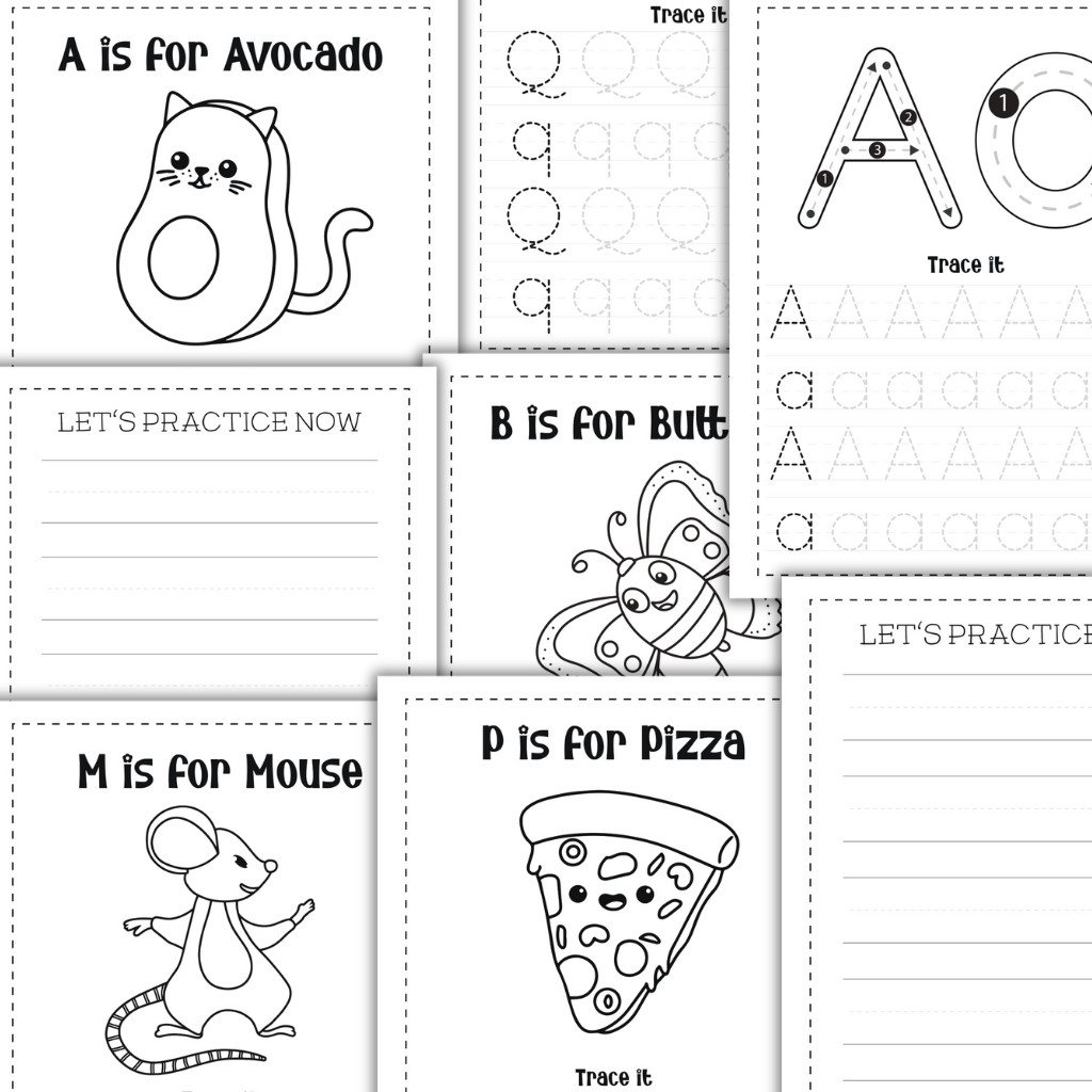 Tracing & Pencil Control Printable Activity Book Bundle for Kids Ages 3-7
